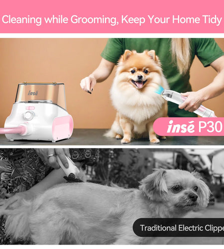 Grooming Vaccum, 4.5L Large Capacity Pet Grooming Kit & 5-In-1 Ultra-Low Noise Pet Grooming Vacu for Dog, Cat