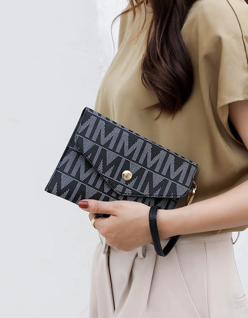 Load image into Gallery viewer, by Mia K. Marimar Women&#39;S Tote Bag with Pouch and Wristlet, Signature 4 Piece Set - Navy Blue
