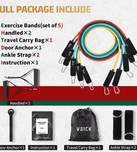 Resistance Bands, Exercise Bands, Workout Bands, Resistance Bands for Working Out with Handles for Men and Women, Exercising Bands for Strength Training Equipment at Home