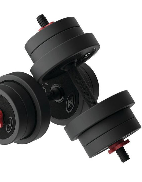 Load image into Gallery viewer, 40LB 5 in 1 Adjustable Dumbbell Set , Fitness Exercises for Home Gym, Black, 1-Inch Holes Fit Standard Sized Bar
