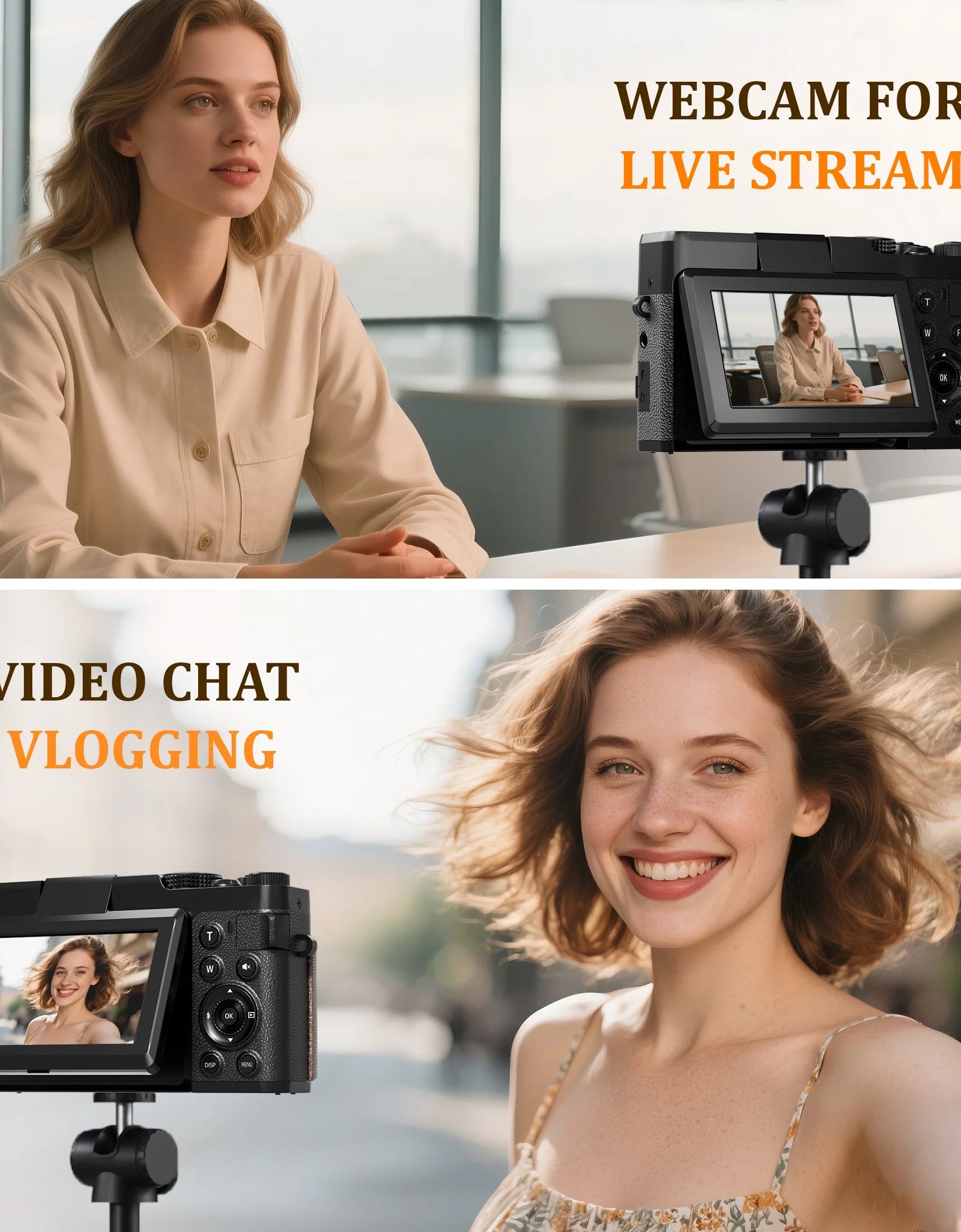 Digital Camera 4K 56MP Cameras for Photography for Youtube with 32GB SD Card