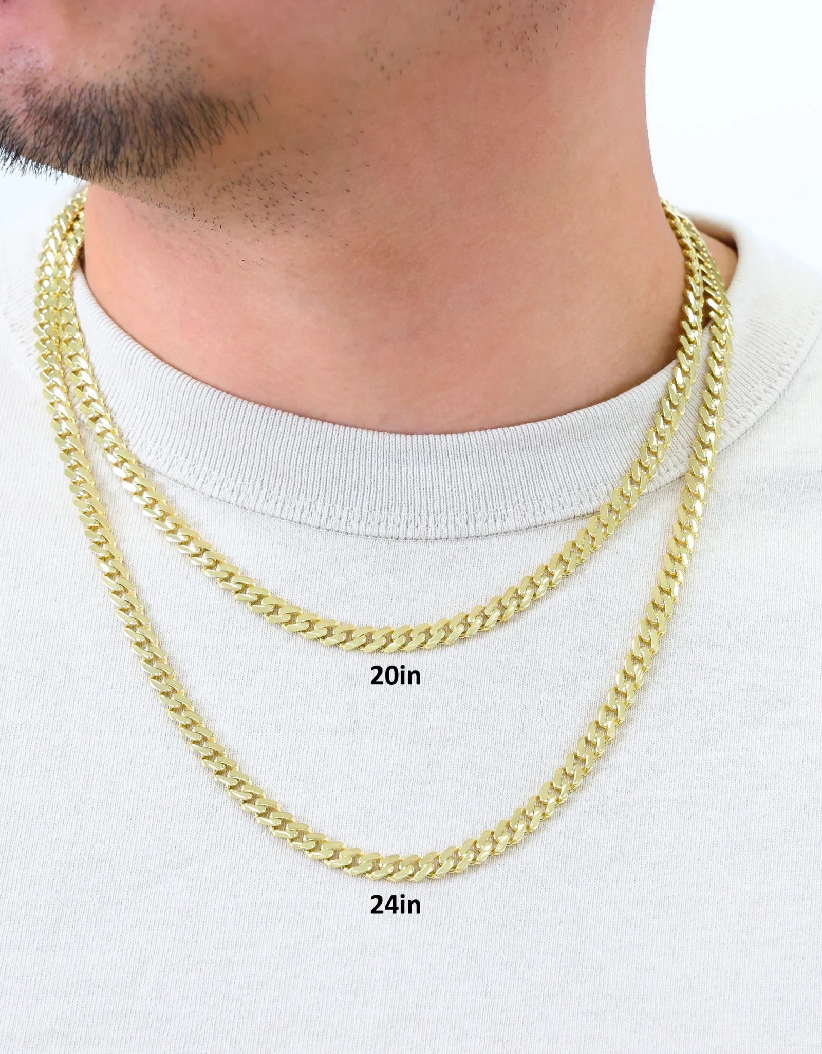 14K Real Yellow Gold Royal Monaco 6Mm Miami Cuban Link Necklace (16"-30") Italian Jewelry for Men & Women