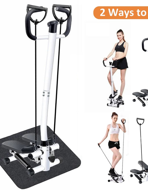 Load image into Gallery viewer, Steppers for Exercise, Mini Stair Stepper with Resistance Bands and Handlebar, 2 Ways to Use, Stair Climber Fitness Exercise Equipment for Full Body Training, 220 Lbs Weight Capacity
