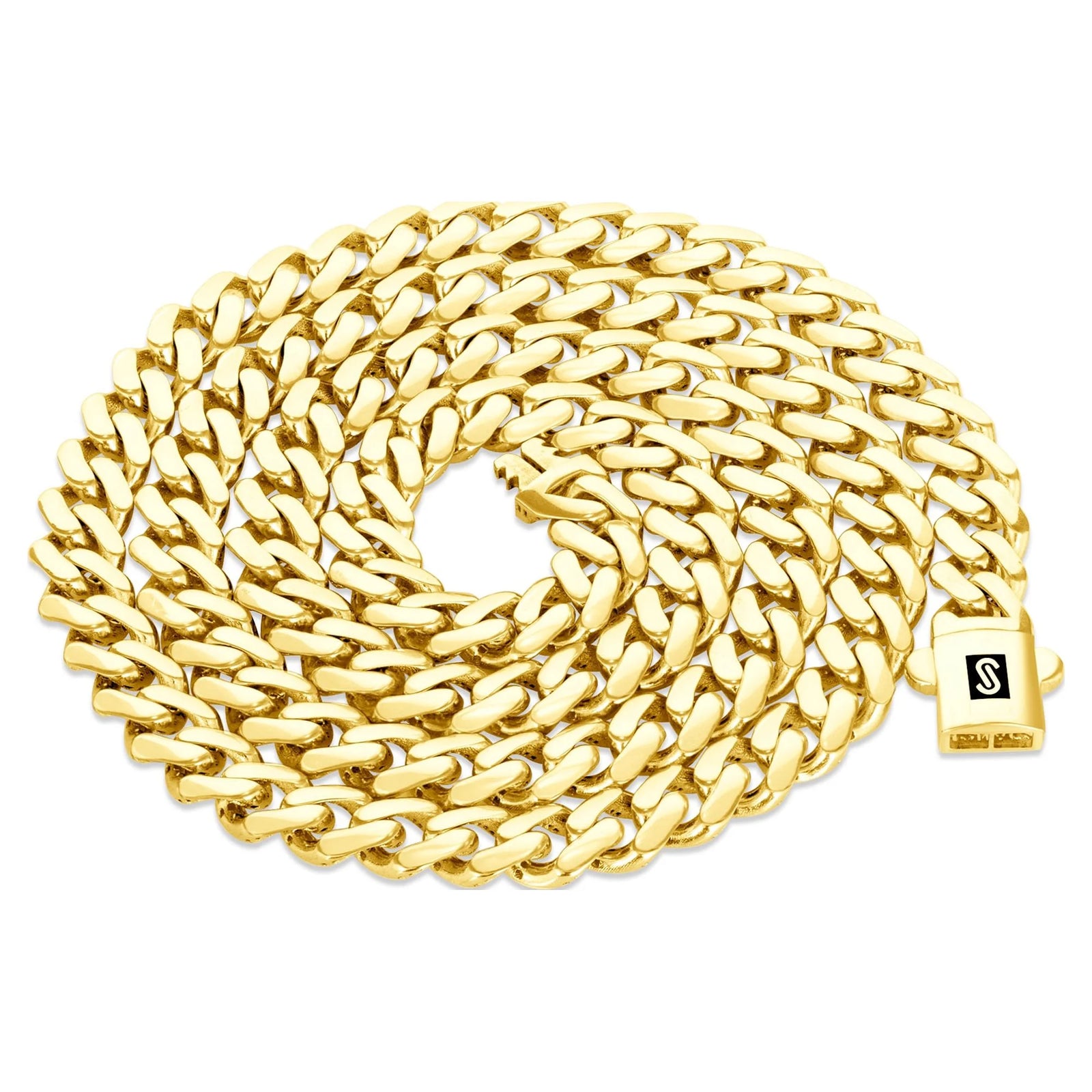 14K Real Yellow Gold Royal Monaco 6Mm Miami Cuban Link Necklace (16"-30") Italian Jewelry for Men & Women