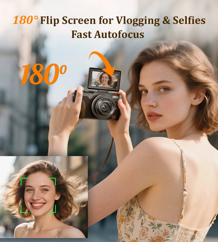 Digital Camera 4K 56MP Cameras for Photography for Youtube with 32GB SD Card