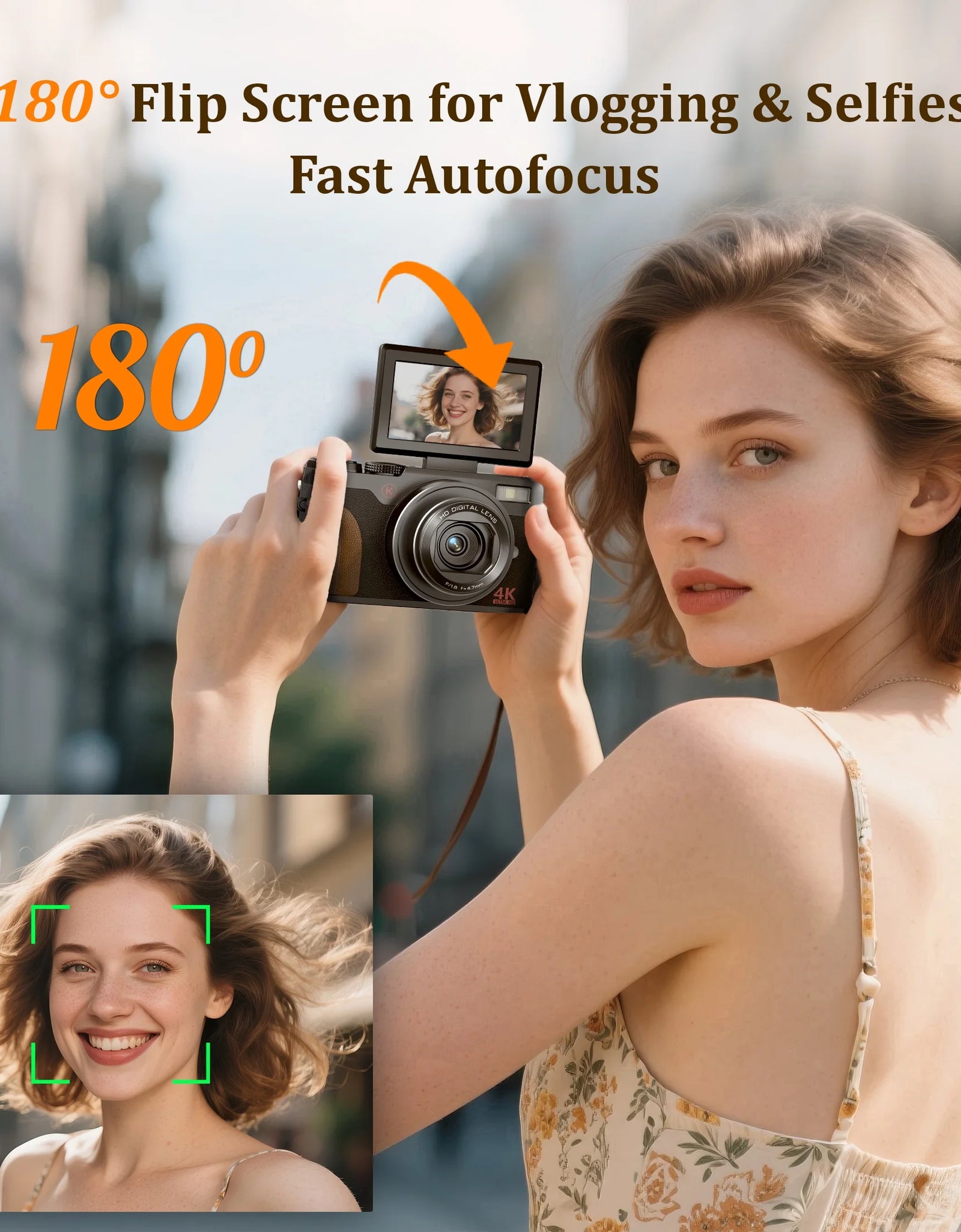 Digital Camera 4K 56MP Cameras for Photography for Youtube with 32GB SD Card