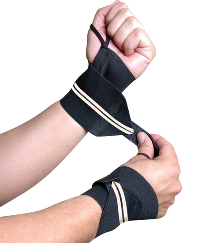Fitness Weight Lifting Wrist Wraps with Thumb Loops, Pair