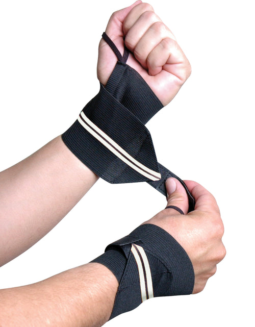 Load image into Gallery viewer, Fitness Weight Lifting Wrist Wraps with Thumb Loops, Pair

