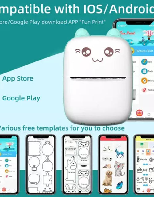 Load image into Gallery viewer, Portable Mini Thermal Printer Pocket Photo Printer Wireless Bluetooth W/ 6 Rolls
