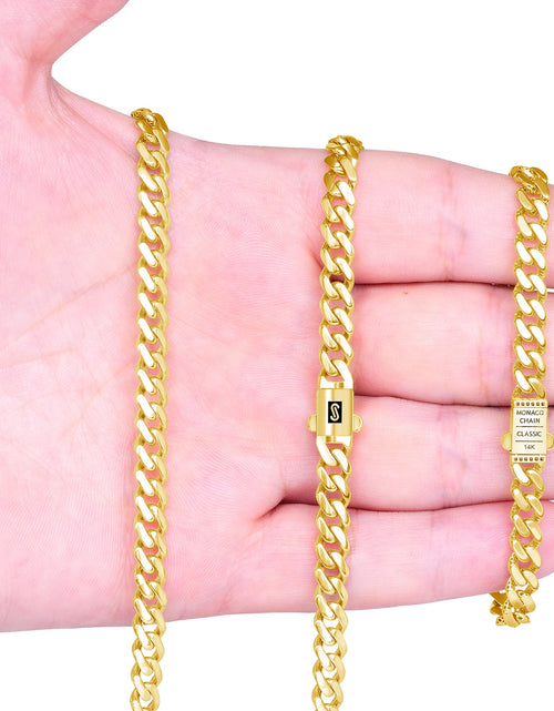 Load image into Gallery viewer, 14K Real Yellow Gold Royal Monaco 6Mm Miami Cuban Link Necklace (16&quot;-30&quot;) Italian Jewelry for Men &amp; Women
