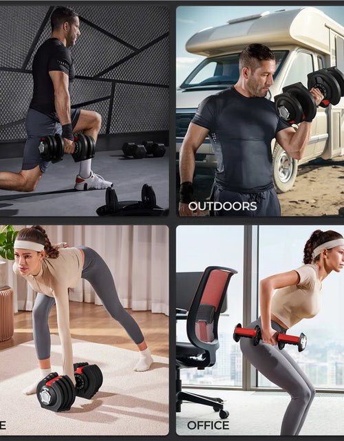 Load image into Gallery viewer, 40Lb Adjustable Dumbbell Set with Anti-Slip Handle and Tray, Black
