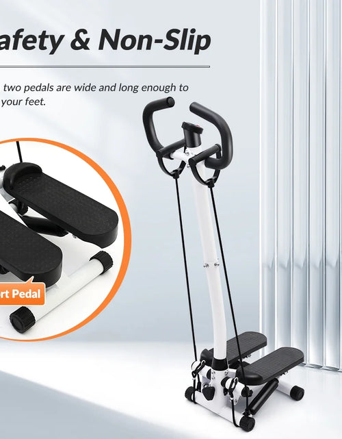 Load image into Gallery viewer, Steppers for Exercise, Mini Stair Stepper with Resistance Bands and Handlebar, 2 Ways to Use, Stair Climber Fitness Exercise Equipment for Full Body Training, 220 Lbs Weight Capacity
