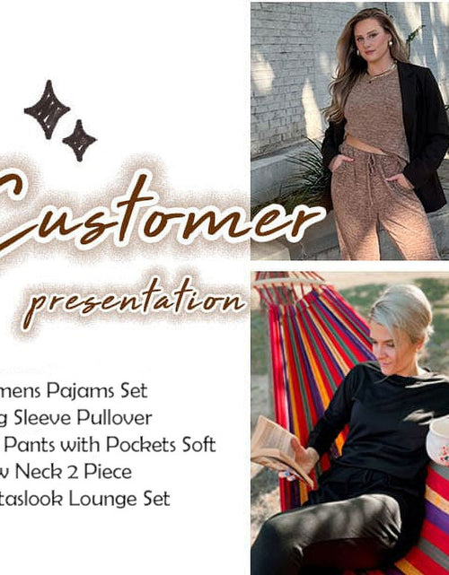 Load image into Gallery viewer, Womens Pajamas Sets Long Sleeve Top and Pant with Pockets Lounge Wear Set Oufits
