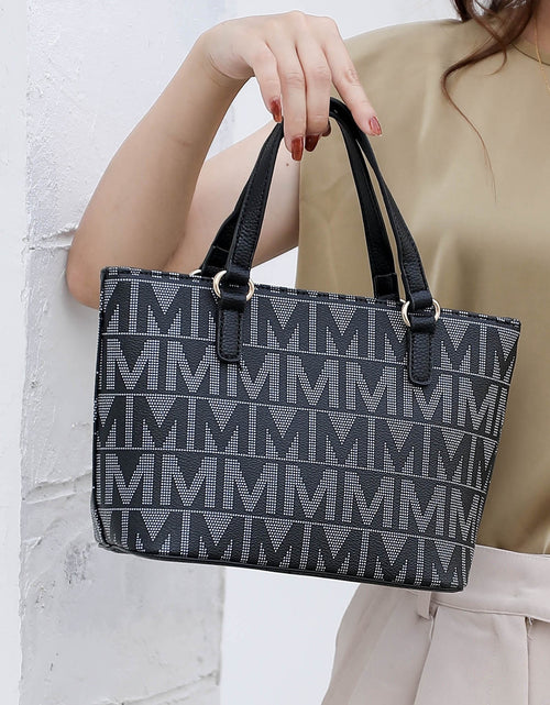 Load image into Gallery viewer, by Mia K. Marimar Women&#39;S Tote Bag with Pouch and Wristlet, Signature 4 Piece Set - Navy Blue
