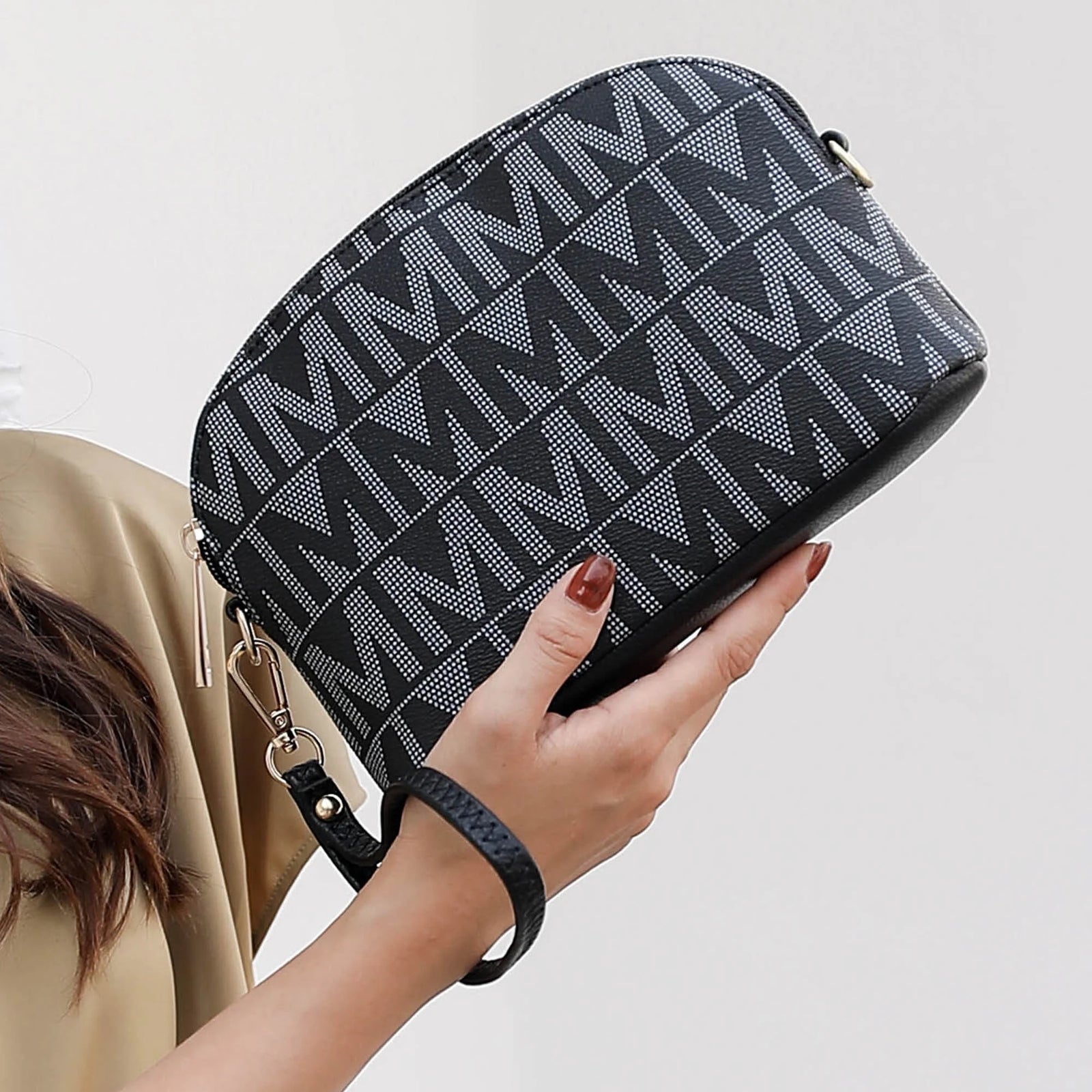 by Mia K. Marimar Women'S Tote Bag with Pouch and Wristlet, Signature 4 Piece Set - Navy Blue