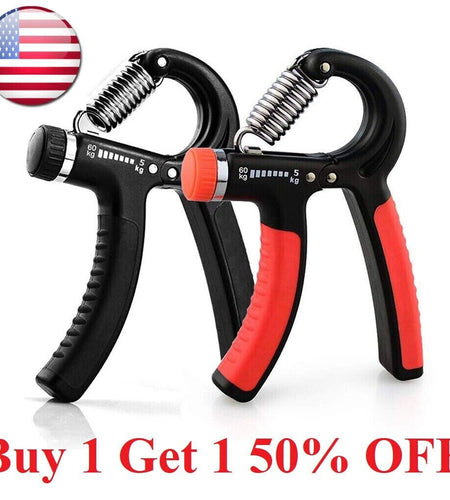 Hand Grip Strength Power Trainer Gripper Strengthener Adjustable Gym Exerciser