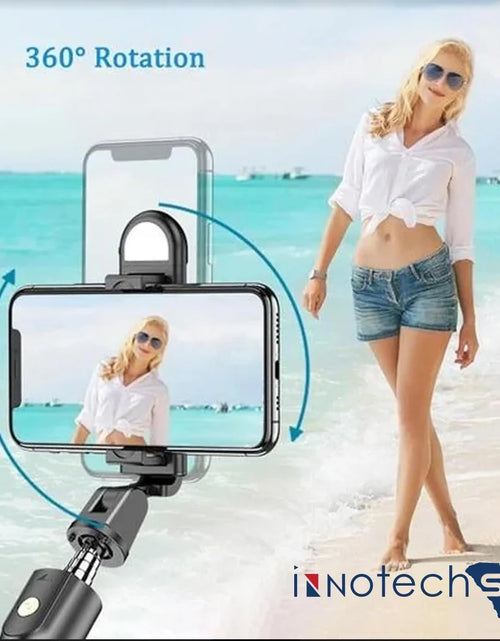 Load image into Gallery viewer, Selfie Stick Tripod with Light, 27&#39;&#39; Selfie Stick with Wireless Remote, Portable Phone Tripod Compatible with Iphone 15 Pro Max/15/14 /13, Samsung Android Smartphone
