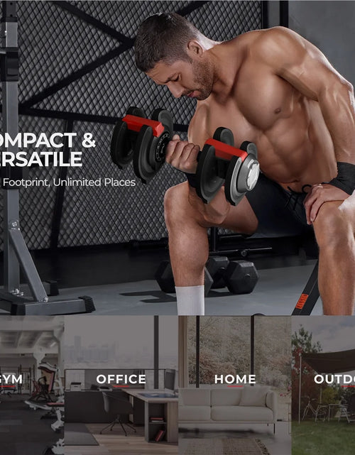 Load image into Gallery viewer, 40Lb Adjustable Dumbbell Set with Anti-Slip Handle and Tray, Black
