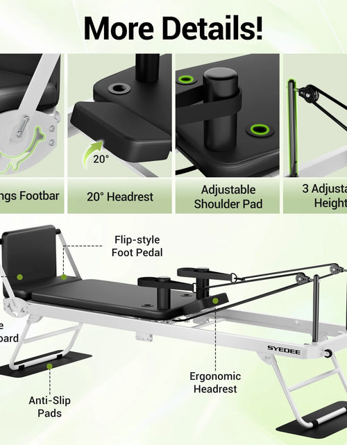 Load image into Gallery viewer, Foldable Pilates Equipment for Home Workouts,Balanced Body Pilates Reformer Machine for Home and Gym, Pilates Exercise Equipment with Jump Board, Additional 4 Springs
