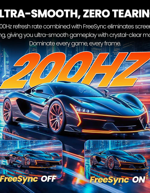 Load image into Gallery viewer, 24&quot; 200Hz Gaming Monitor,Ips Panel,Fhd 1080P, Built-In Speakers, 120% Srgb, Freesync, Black
