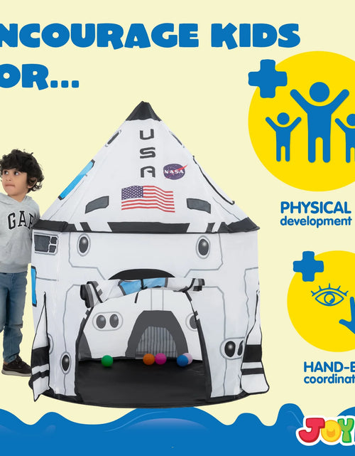 Load image into Gallery viewer, Rocket Ship Play Tent Pop up Play Tent Kids Indoor Outdoor Spaceship Playhouse Tent Set
