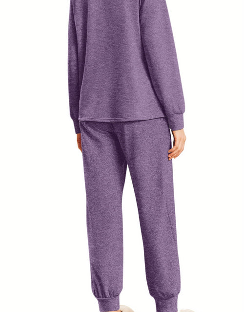 Load image into Gallery viewer, Womens Pajamas Sets Long Sleeve Top and Pant with Pockets Lounge Wear Set Oufits
