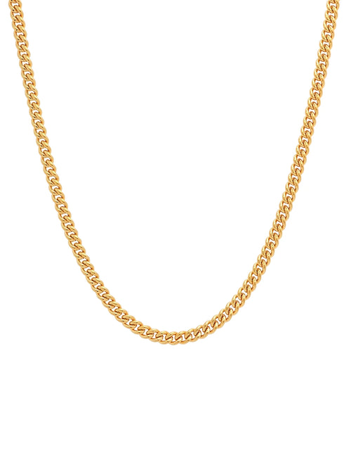Load image into Gallery viewer, Men&#39;S Stainless Steel Gold-Tone 24&quot; Flat Curb Chain Necklace - Mens Necklace
