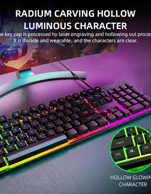 Load image into Gallery viewer, Wired Gaming Keyboard with RGB Backlight, Black
