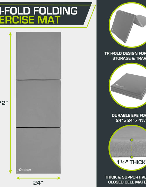Load image into Gallery viewer, Tri-Fold Folding Gymnastics Mat 6’X2’ for Exercise
