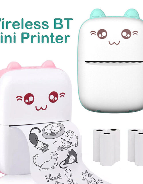 Load image into Gallery viewer, Portable Mini Thermal Printer Pocket Photo Printer Wireless Bluetooth W/ 6 Rolls
