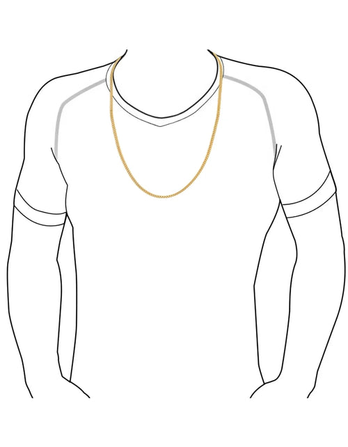 Load image into Gallery viewer, Men&#39;S Stainless Steel Gold-Tone 24&quot; Flat Curb Chain Necklace - Mens Necklace
