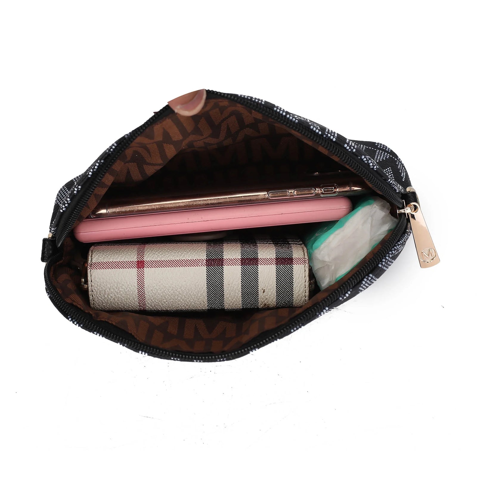 by Mia K. Marimar Women'S Tote Bag with Pouch and Wristlet, Signature 4 Piece Set - Navy Blue