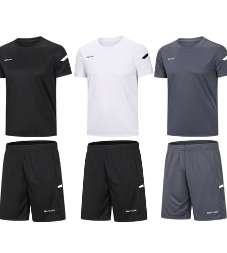 3Pack Men'S Workout Set Gym Clothes Active Shorts Shirt Set for Running Basketball Football and Daily Life,Size S-3XL