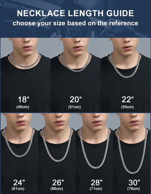 Load image into Gallery viewer, Men Jewelry Hiphop Cuban Chain Stainless Steel Necklace 26Inch 10MM Silver Color Mens Gifts for Dad
