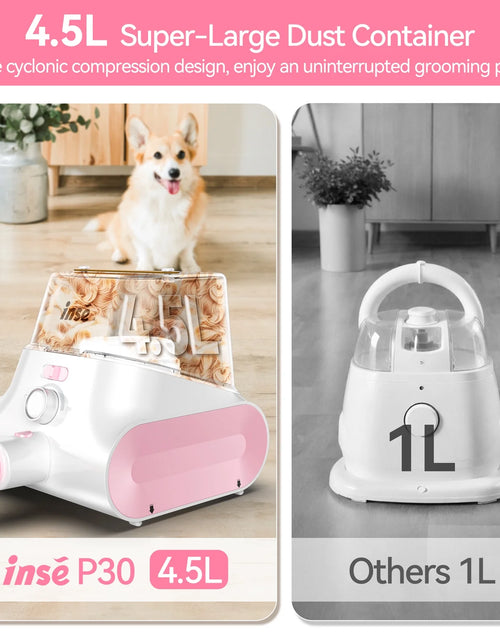 Load image into Gallery viewer, Grooming Vaccum, 4.5L Large Capacity Pet Grooming Kit &amp; 5-In-1 Ultra-Low Noise Pet Grooming Vacu for Dog, Cat
