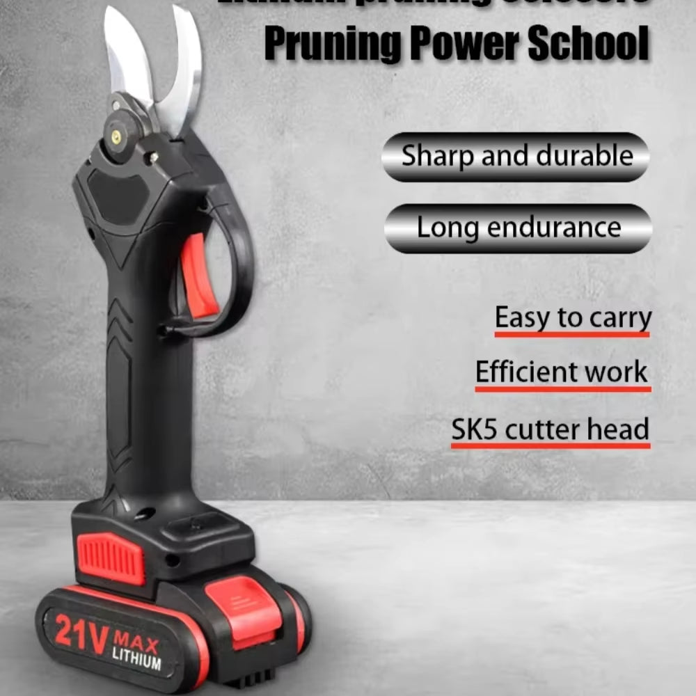 PowerPrune 21V Cordless Electric Pruner – Effortless Tree & Bonsai Branch Cutting Tool