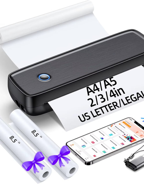 Load image into Gallery viewer, Portable Wireless Bluetooth Thermal Inkless Printer - Support US Letter &amp;Legal, Thermal Paper, Compatible with Ios, Android&amp;Lapt
