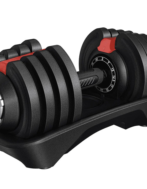 Load image into Gallery viewer, 40Lb Adjustable Dumbbell Set with Anti-Slip Handle and Tray, Black
