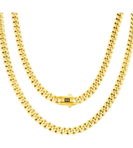 14K Real Yellow Gold Royal Monaco 6Mm Miami Cuban Link Necklace (16"-30") Italian Jewelry for Men & Women