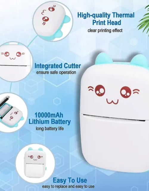 Load image into Gallery viewer, Portable Mini Thermal Printer Pocket Photo Printer Wireless Bluetooth W/ 6 Rolls
