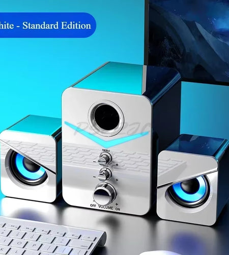 SADA Computer Speaker Home Desktop Computer Laptop Universal Small Speaker Wired Desktop Subwoofer Speaker