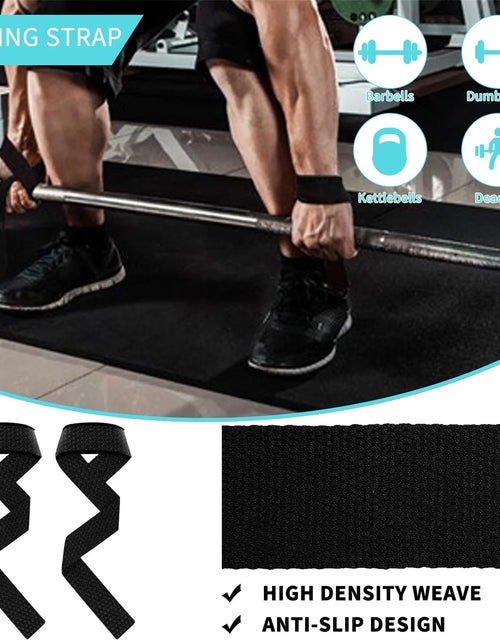 Load image into Gallery viewer, 9 Pcs Barbell Pad Set, Barbell Squat Pad for Hip Thrusts, Lunges, Leg Day with 2 Gym Ankle Straps, 3 Hip Resistance Bands, 2 Lifting Strap, Barbell Pad and Carry Bag, Black
