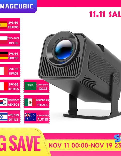 Load image into Gallery viewer, 4K Android 11 Projector Native 1080P 390ANSI HY320 Dual Wifi6 BT5.0 1920*1080P Cinema Portable Projetor Upgrated HY300
