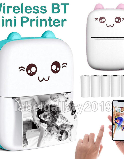 Load image into Gallery viewer, Portable Mini Thermal Printer Pocket Photo Printer Wireless Bluetooth W/ 6 Rolls
