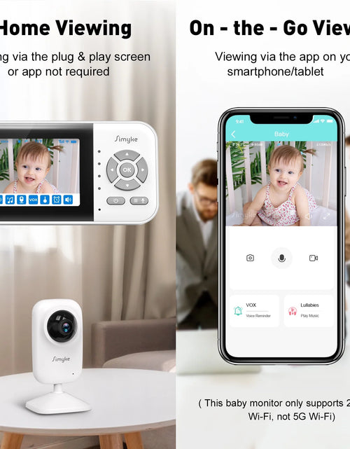 Load image into Gallery viewer, Dual Camera Video Baby Monitor, 2.8&quot; LCD, Wireless, Night Vision, 2-Way Audio, App Access, 1200Ft Range, Feeding Timer, Temperature Sensor, Portable for Home Use
