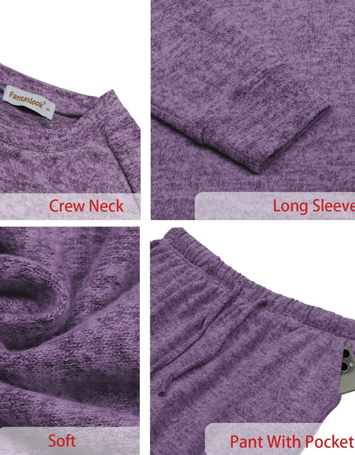 Load image into Gallery viewer, Womens Pajamas Sets Long Sleeve Top and Pant with Pockets Lounge Wear Set Oufits
