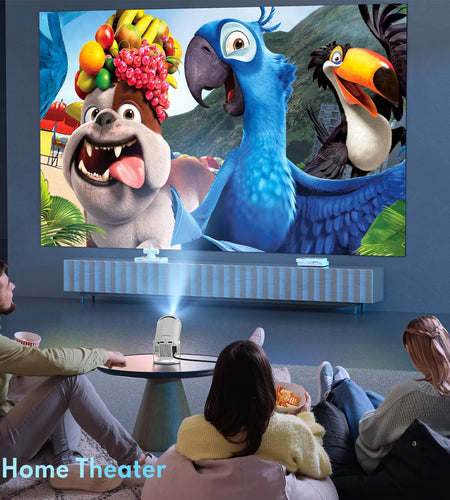 Projector 4K 1080P Support, Mini Projector Smart for Movie Projection Compatible with Phone- White