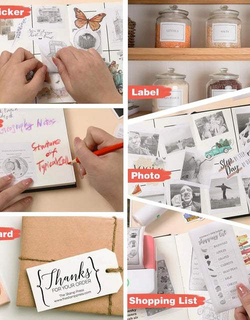 Load image into Gallery viewer, SLOK Thermal Mini Printer, Portable Inkless Bluetooth Sticker Maker with 10 Rolls Paper, Pink
