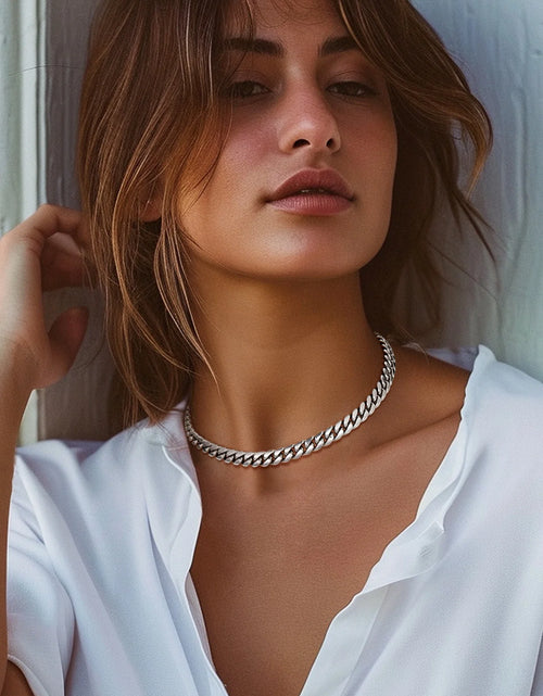 Load image into Gallery viewer, Men Jewelry Hiphop Cuban Chain Stainless Steel Necklace 26Inch 10MM Silver Color Mens Gifts for Dad
