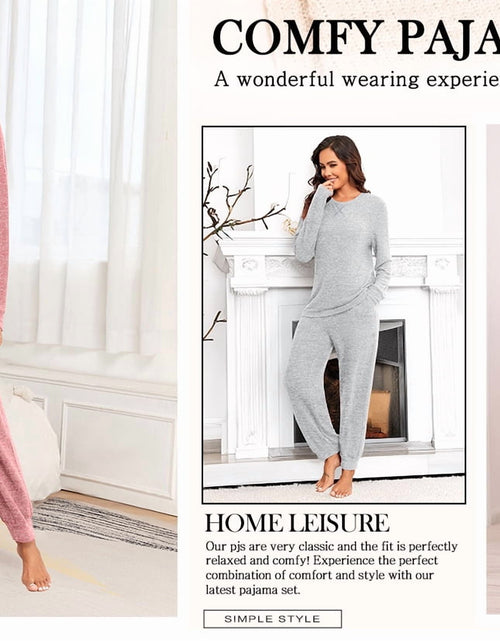 Load image into Gallery viewer, Womens Pajamas Sets Long Sleeve Top and Pant with Pockets Lounge Wear Set Oufits
